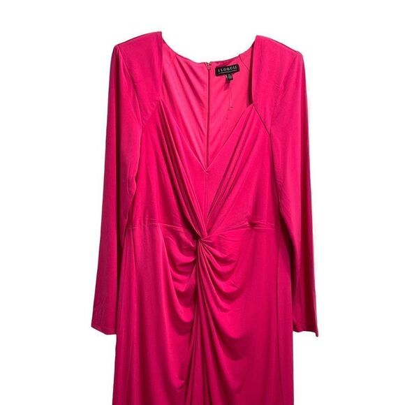 Eloquii front twist midi dress Size 18 magenta hot pink‎ - Picture 4 of 11